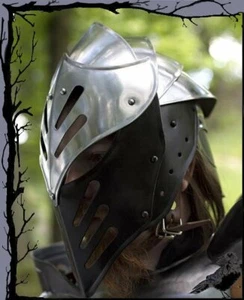 Casco in acciaio - ConQuest casco ghiaccio nero Epic Armoury - Foto 1 di 1