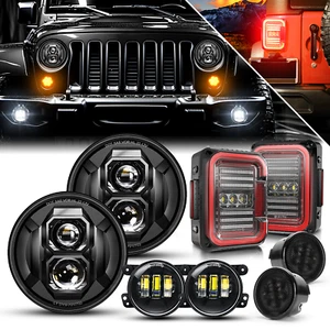 Actualización para Jeep Wrangler JK 2007-18 7" LED faros antiniebla luces traseras giratorias - Imagen 1 de 15