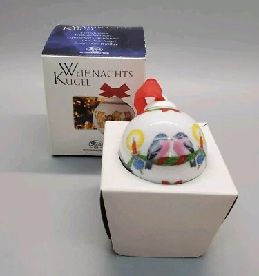 Винтажный Hutschenreuther Рождественский Бал Орнамент Птицы Германия Weihnachts Kugel Б/У в отличном состоянии - Изображение 1 из 4