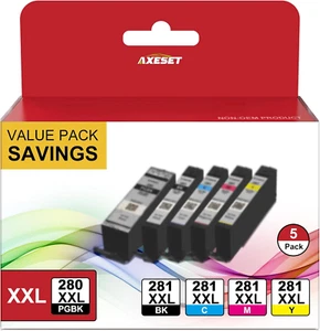 PGI-280XXL CLI-281XXL 5 Farben Vorteilspack Ersatz für Canon 280 281 Tintenpatrone - Bild 1 von 12