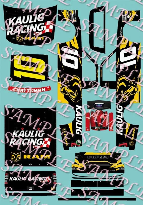 PreOrder 2026 Kaulig Racing Ram Truck Presentation 1/64 Peel& Stick Decals - Image 1 of 1