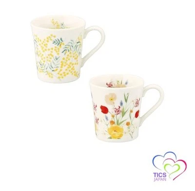 Yamaka Shoten x HIBIYA-KADAN &quotFlower Language Mimosa Tulip" Pair of Mugs - Image 1 of 4
