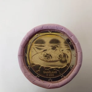 2 Euro Münzrolle Saarland 2025 G Karlsruhe Saarschleife 25 x 2€ 50€ Sichtrolle - Bild 1 von 3