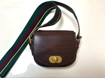 Polo Ralph Lauren Brown Leather Pochette Bag Stylish Design Auth From Japan RIN - Image 1 of 4
