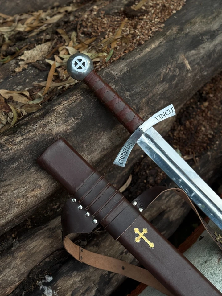 Espada de Aclade de los Caballeros Réplica Templaria-Hecha a Mano Espada Medieval Regalo Espada Foto 1 de 4