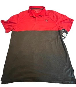 Tampa Bay Buccaneers Polo Shirt Mens XL Red/gray Nike On Field Dri Fit NFL NWT - Picture 1 of 6
