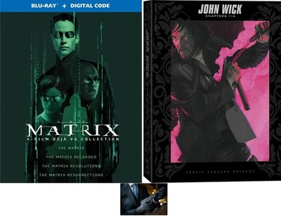 Keanu Reeves The Matrix Deja Vu Collection & John Wick Chapter 1-4 8 Blu Ray Set - Image 1 of 4