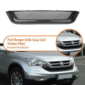 Black Front Bumper Grille Mesh For Honda CRV 2010-2011 Carbon Fiber - Picture 1 of 13