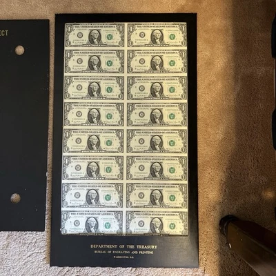 Mint $1 Bill Sheet Of 16 - H Series 1981 - Image 1 of 4