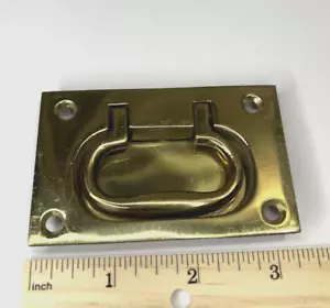 Brass Flush Lift Handle 3-1/4” X 2” Solid Brass - Picture 1 of 7