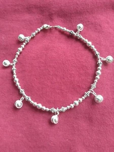 Schönes Marcus Berkner Sterlingsilber hochwertiges Charm Fußkettchen Armband 9,5" - Bild 1 von 5