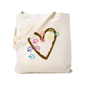 CafePress Paw Heart Natural Canvas Tote Bag, Cloth Shopping Bag (726768736)