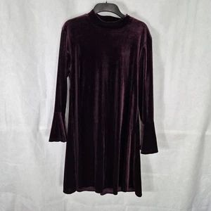 Ladies Dress Size 14 Peacocks Wine Red Velvet Party Evening A Line - Picture 1 of 11