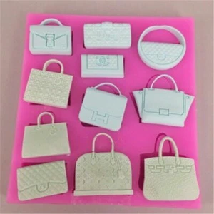 Bolsos de silicona 3D famosos de moda molde de pastel de chocolate fondant hágalo usted mismo resina de arcilla - Imagen 1 de 3