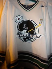 2002-2003 OHL PLYMOUTH WHALERS GARY KLAPKOWSKI  GAME WORN HOCKEY JERSEY-NIKE