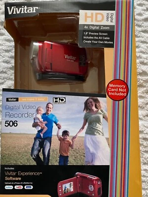 Vivitar DVR506 Camcorder -  Red new unopened - Image 1 of 4