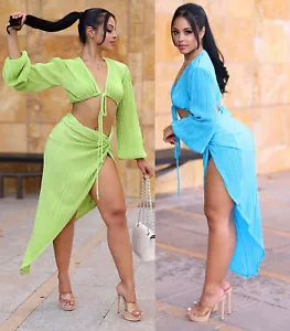 Sexy Women's Two Piece Maxi Skirt Set Fashion Wear - Picture 1 of 11