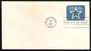 US. U593. 18c. Star. #6 Plain Blank FDC. MNH. 1981 - Picture 1 of 1