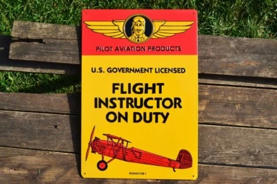 Pilot Aviation Products Embossed Tin Sign - Airplane - Boeing F3B-1 - Retro - Image 1 of 4