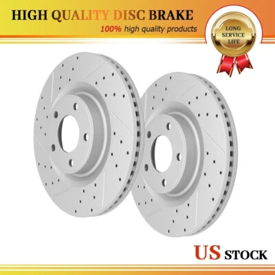 Par de 2 rotores de freno delanteros perforados para Lincoln MKX 2007 2008-2014 Ford Edge 3,5 L Foto 1 de 4