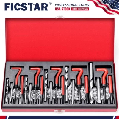 Kit de inserción de reparación de rosca métrica 131 piezas M5 M6 M8 M10 M12 herramienta de bobina Helicoil Pro Foto 1 de 4
