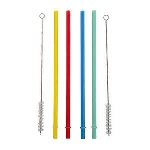 9" Reusable Plastic Straws with Cleaner Brush – 26 Pc. - Picture 1 of 1