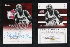 2013-14 Panini Intrigue Immortalized Platinum 1/1 Clyde Drexler #5 Auto HOF