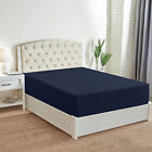 1000Tc Egyptiancotton Luxury Deep Fitted &Fat Bed Sheet Blue Solid Size-Sg/Db/K