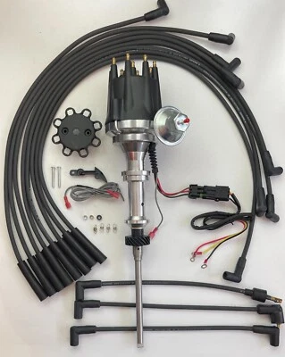 Distribuidor HEI de tapa pequeña Studebaker 1951-1964 232 259 289 304 + cables negros EE. UU. Foto 1 de 4