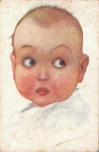 Verwirrte süße Baby Vintage Postkarte B1 - Bild 1 von 2