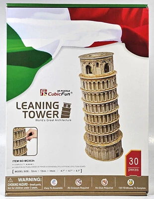 CUBICFUN 3D PUZZLE MC053H LEANING TOWER OF PISA 30 Pcs 4.7" x 4.7" x 8.7" - Image 1 of 4