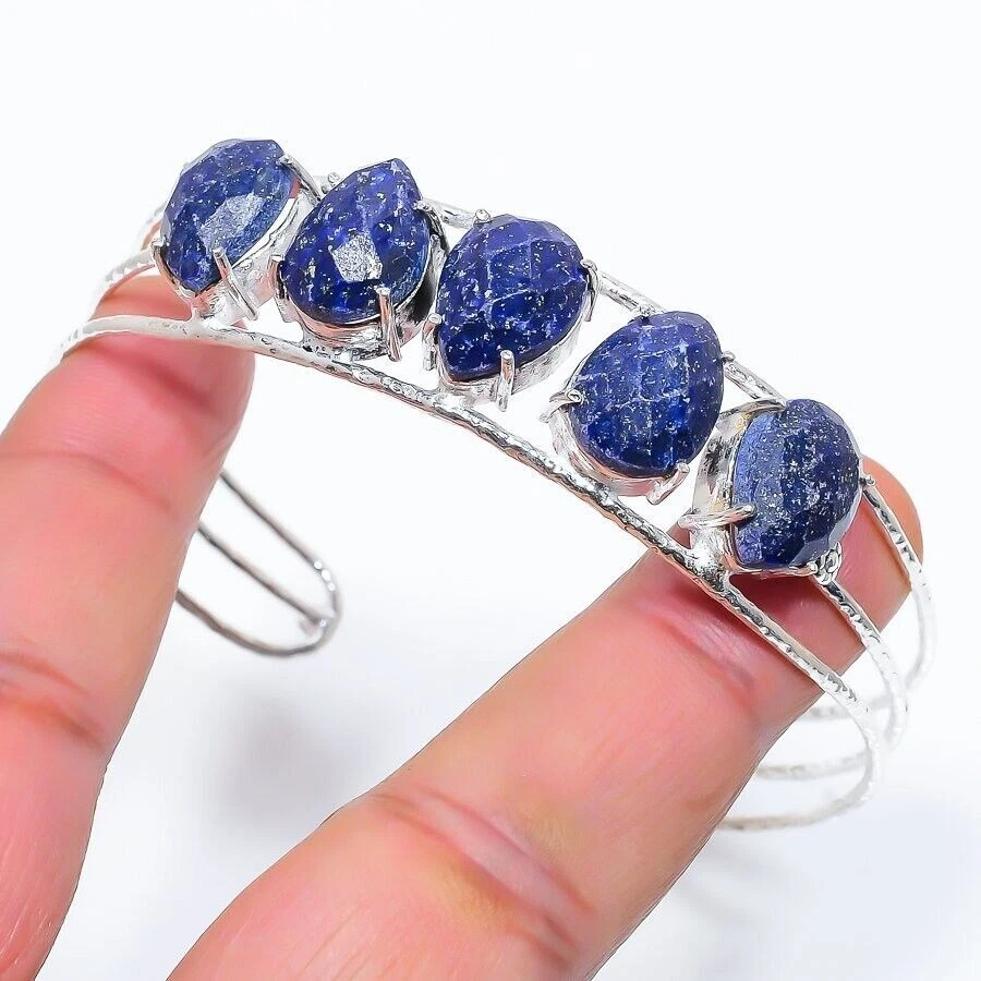 Bracciale regolabile con polsino regolabile in argento sterling 925 con... - Immagine 1 di 1