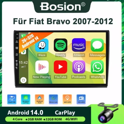 9" Für Fiat Bravo 2007-2012 Autoradio Navi GPS Android 14 Car Play DSP RDS 32GB - Bild 1 von 4