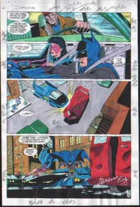 DETECTIVE COMICS #653 PRODUCCIÓN BATMAN ARTE EN COLOR FIRMADO ADRIENNE ROY CERTIFICADO DE AUTENTICIDAD PG 18 - Imagen 1 de 3