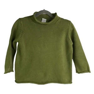 Crewcuts Sweater Toddler Size 3/S Green 100% Cotton Roll Neck & Hems - Picture 1 of 7