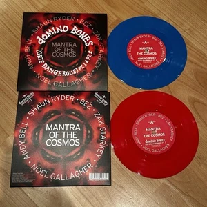 Mantra Of The Cosmos & Noel Gallagher Domino Bones both Red & Blue 7” singles - Picture 1 of 2