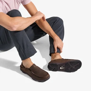 OluKai Moloa Herren Nubuk Slipper Halbschuhe Schuhe Größe 11,5 $ 140 DK Holz DK Java - Bild 1 von 24