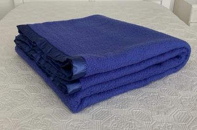 Manta Queen/King Vintage Azul Algodón Respaldo Acrílico Vellón 265x230cm Foto 1 de 4