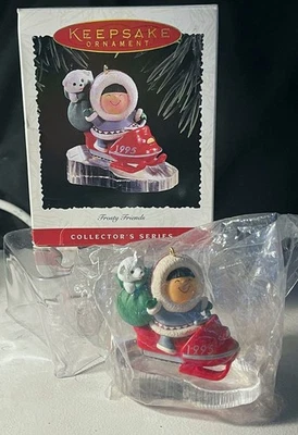Hallmark Keepsake Ornament Frosty Friends Santa Snow Mobile 1995 #16 en serie Foto 1 de 3
