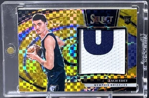 ( /10 Gold ) Zach Edey 2024-25 Select RC Jumbo Rookie Swatches Patch Grizzlies - Picture 1 of 2
