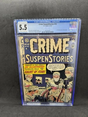 Crime Suspenstories 10 CGC 5.5 EC COMICS 1952 Pre Code Horror Golden Age PCH - Image 1 of 4