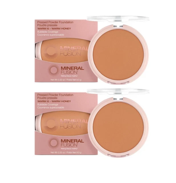 Mineral Fusion gepresster Puder Foundation warm 6 warmer Honig 0,32 Unzen 2er Pack - Bild 1 von 1