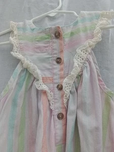Little Prim Pastel Rainbow Lace Girls Dress Size 5 Sleeveless Sundress - Picture 1 of 9