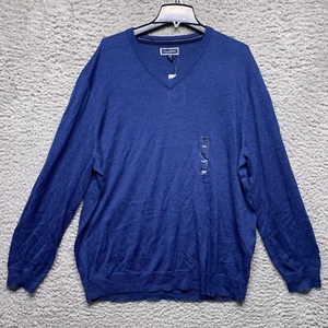 Suéter Club Room Para Hombres Azul Cuello en V Mezcla de Lana Merino XXL 2XL Pullover Suave - Imagen 1 de 7