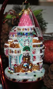NUEVO Christopher RADKO 2024 CANDY BASTON CASTLE Adorno de Vidrio 1021561 Polonia - Imagen 1 de 6