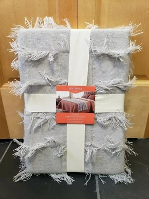 Borde de flecos de extremo de cama Opalhouse de gran tamaño gris 55 x 80 pulgadas NUEVO Foto 1 de 4