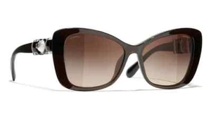 Chanel CH 5445H 1674/S5 Brown Frame / Brown Gradient Lens Butterfly Sunglasses - Picture 1 of 4
