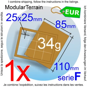 1x MDF Movement Tray 4x3 3x4 (F 0mm) 25mm Square Base War Hammer 40k Wargames - Imagen 1 de 9