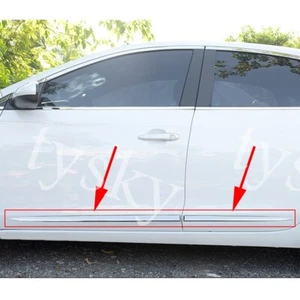 Chrome Protector Sill Scuff Car Door Side Body Molding Sticker Strips Trim - Picture 1 of 7
