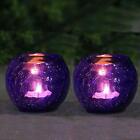 GLASS MOSAIC TEALIGHT CANDLE HOLDERS FOR CHRISTMAS / DIWALI DECOR, PACK OF 2